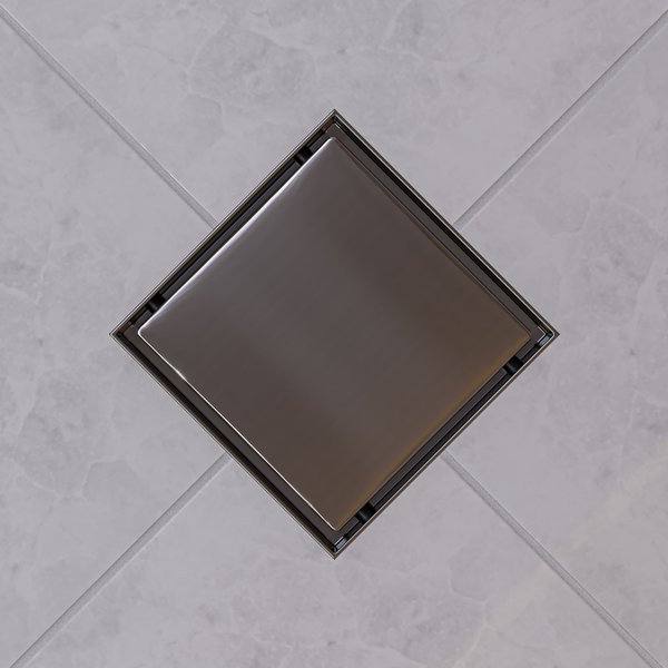 Alfi Brand 5" x 5" Modern Square Polished SS Shower Drain W/ Solid Cover ABSD55B-PSS